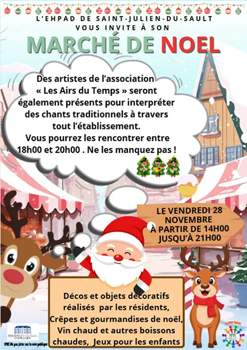 marche de noel ehpad saint julien du sault 2025