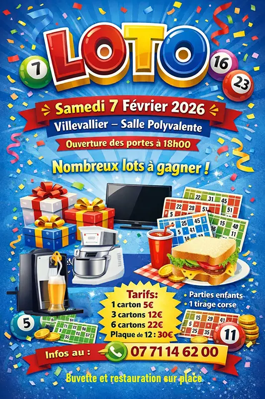 loto fevrier 2026 villevallier st julien du sault yonne
