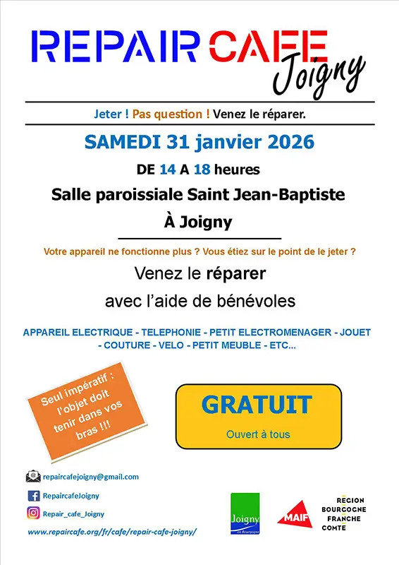 repair cafe joigny 31 janvier yonne