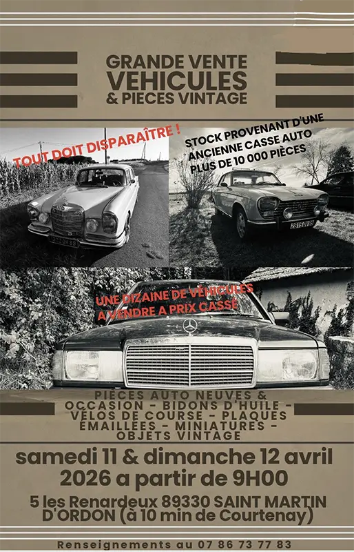 vente vehicules vintages stjuliendusault yonne