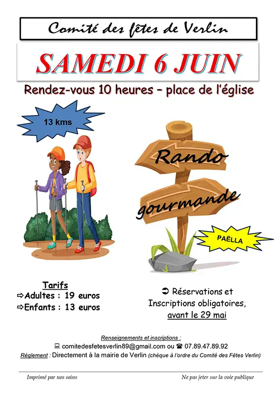 rando gourmande comite des fetes verlin yonne
