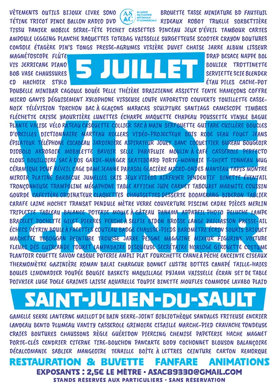 vide grenier stjuliendusault yonne 2026